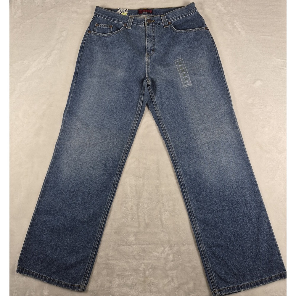 Anchor Blue Easy Fit Jeans Men's 33x32 Blue Denim Loose Relaxed 100% Cotton NWT